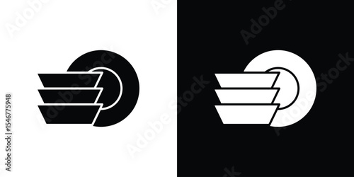 Dishes icon of a flat style vector