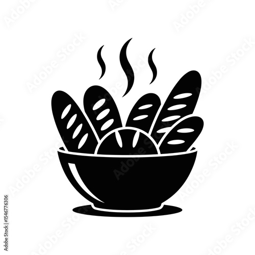 Baked Delights: A steaming bowl of fresh, golden bread, a feast for the eyes and soul, with its crusty exterior and inviting aroma, ready to be shared. 