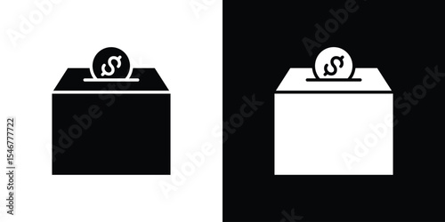 Donation box icon of a flat style vector
