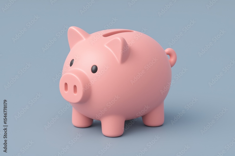 Cute piggy bank 3D icon. Saving money and finance concept Cute piggy bank 3D icon. Saving money and finance concept