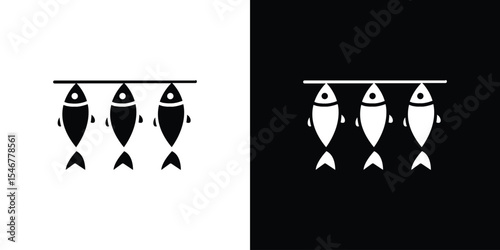 Dried fish icon of a flat style vector
