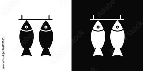 Dried fish icon of a flat style vector