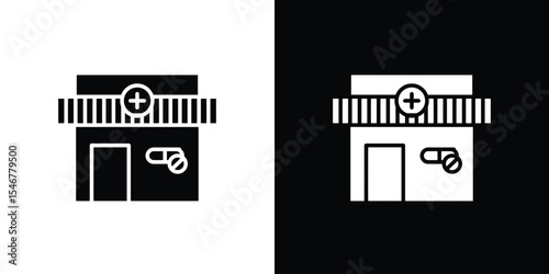Drugstore icon of a flat style vector