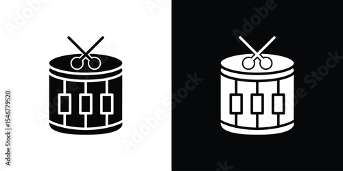 Drum icon of a flat style vector