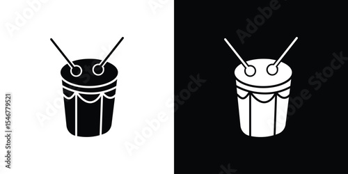 Drum icon of a flat style vector