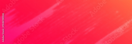 Pink orange polka dots gradient halftone background. Pop art cartoon dot texture with comic graphic design, Horizontal abstract pattern wall for cover digital technology eps 10
