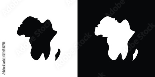 Earth africa icon of a flat style vector
