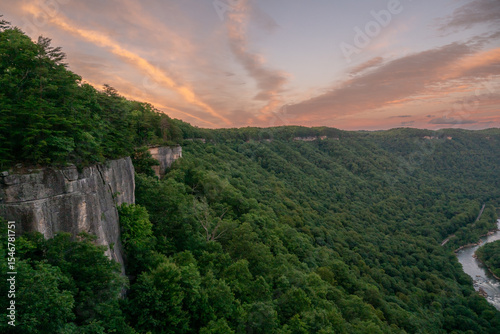 Sunset Over The Endless Wall In New River Gorge