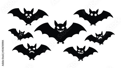 Spooky Bat Silhouettes: Versatile Halloween Graphics Collection