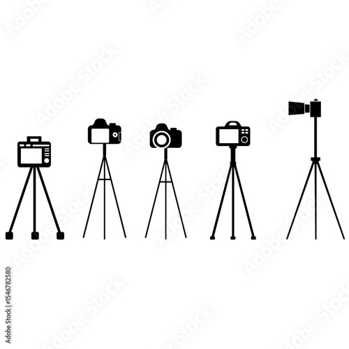 Studio camera vector icon set. Studio illustration sign collection. Studio shooting logo. Photoshoot web icons.