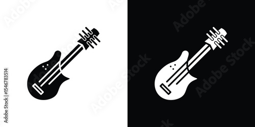 Electric Guitar icon of a flat style vector