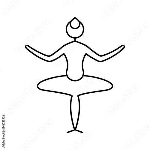 Balance Life Yoga Pose Line Symbol