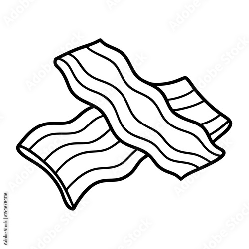 Bacon slices illustrated in a simple and minimalistic style  