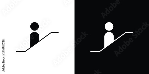 Escalator icon of a flat style vector