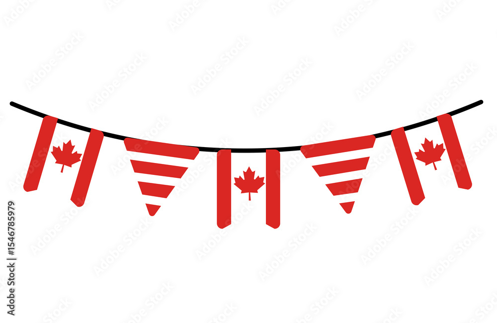 Obraz premium Decorative flag of Canada in the form of a garland