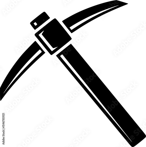 Vector pickaxe icon in minimal style
