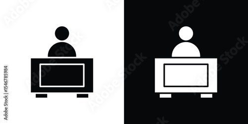 Exhibitor icon of a flat style vector