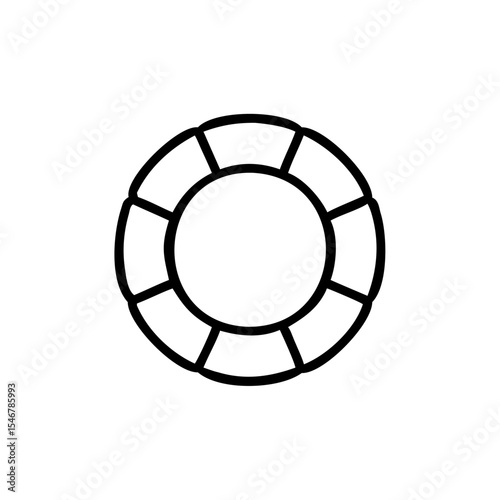 Outline Life Preserver Ring Icon Simple Safety Symbol Hadmade vector