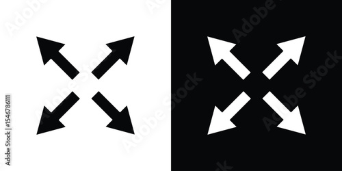 Expand arrows icon of a flat style vector