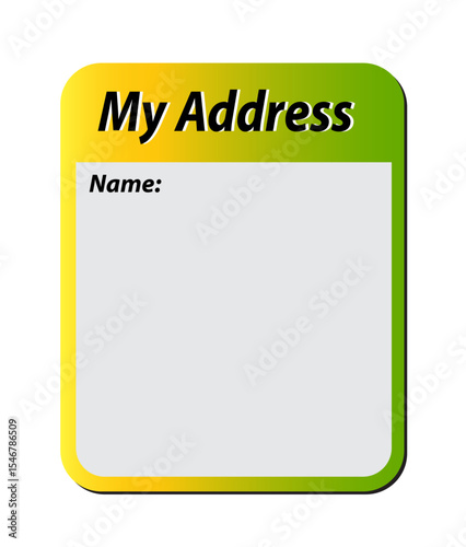 My address label striker on white background.