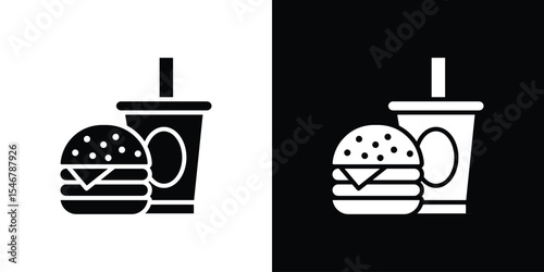 Fastfood icon of a flat style vector