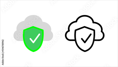 Cloud Check Icon set. Vector Symbol Design Illustration
