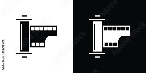 Film canister icon of a flat style vector