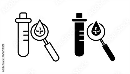 Finger Blood Test Line Icon set. Blood Sugar Analysis Linear Pictogram. Research of Level Glucose Outline Icon set. Tests of Glycemia in Diabetes. Editable Stroke. Isolated Vector Illustration.
