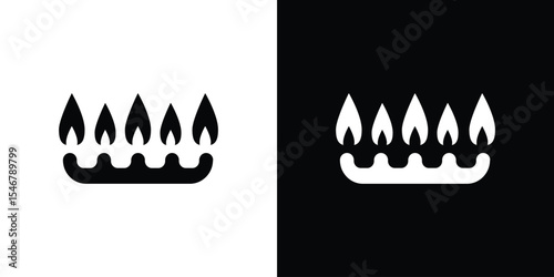 Fire burner icon of a flat style vector