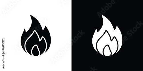 Fire icon of a flat style vector