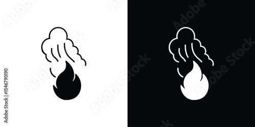 Fire smoke icon of a flat style vector