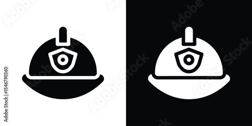 Firefighter hat icon of a flat style vector