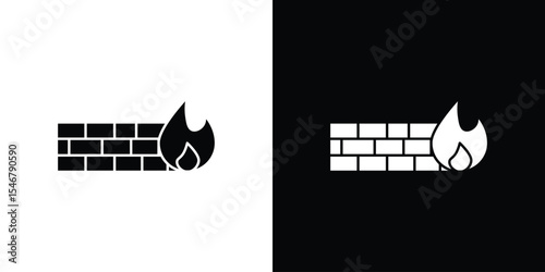 Firewall icon of a flat style vector