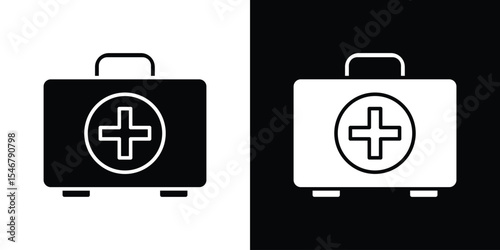 First aid kit icon of a flat style vector