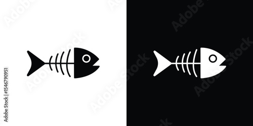 Fish bone icon of a flat style vector