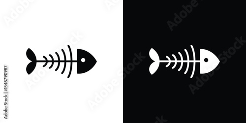 Fish bone icon of a flat style vector