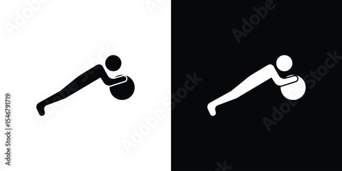 Fitness Ball icon of a flat style vector