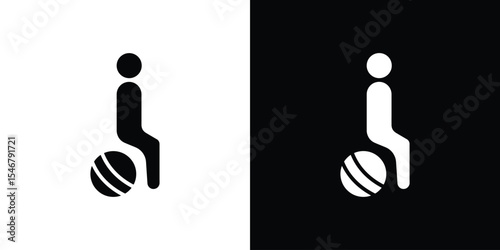 Fitness Ball icon of a flat style vector