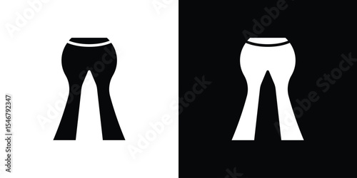 Flare pants icon of a flat style vector