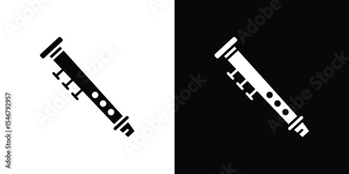 Flute icon of a flat style vector