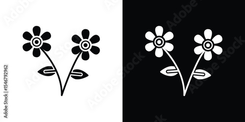 Flowers icon of a flat style vector
