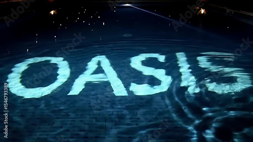 Underwater projection of word 
