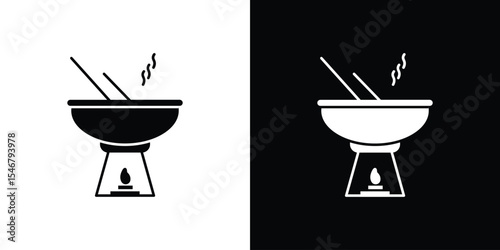 Fondue pot icon of a flat style vector