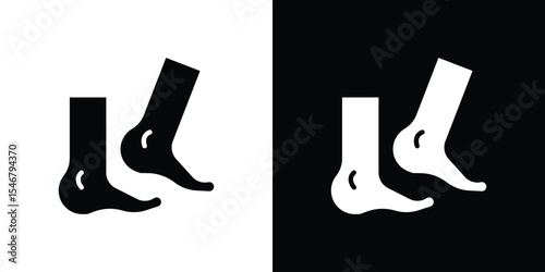 Foot side view icon of a flat style vector