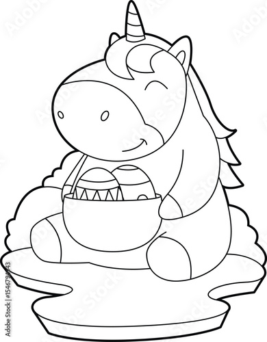 Unicorn Easter Easter eggs Animal Vector Graphic Art Illustration