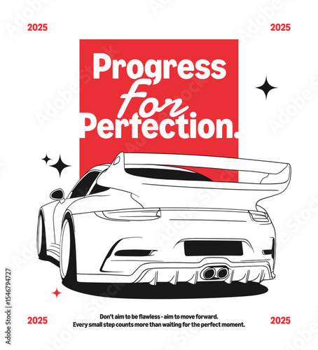 German Coupe Sportcar Two-Tone Outline Design for t-shirts or hoodies