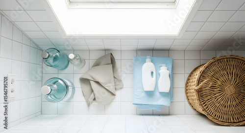 Bright Bathroom Setting With Accessories For A Clean And Organized Aesthetic