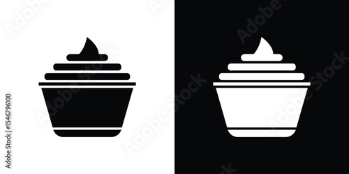 Frozen yogurt icon of a flat style vector