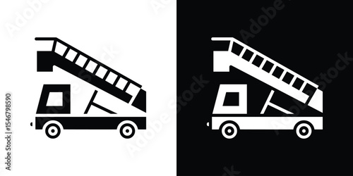 Gangway truck icon of a flat style vector