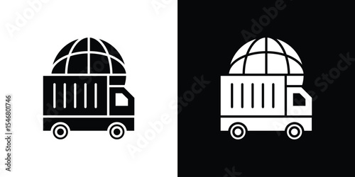 Global Logistic icon of a flat style vector